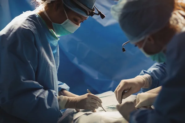 Kirurger som utför åtgärden i operationssalen — Stockfoto