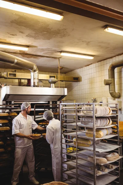 Panaderos masculinos y femeninos trabajando juntos —  Fotos de Stock