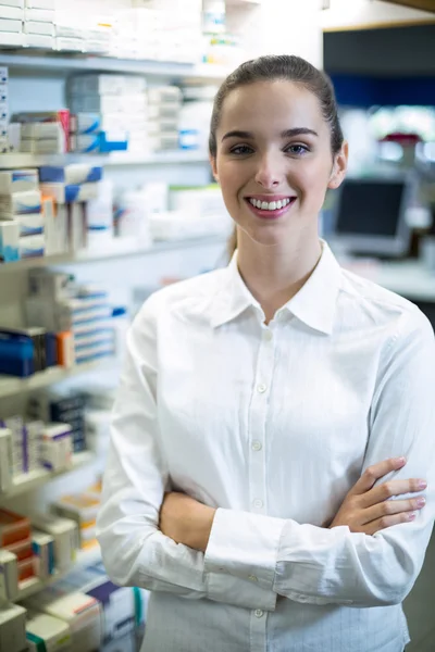 Pharmacist standing with arms crossed — Stock Photo, Image