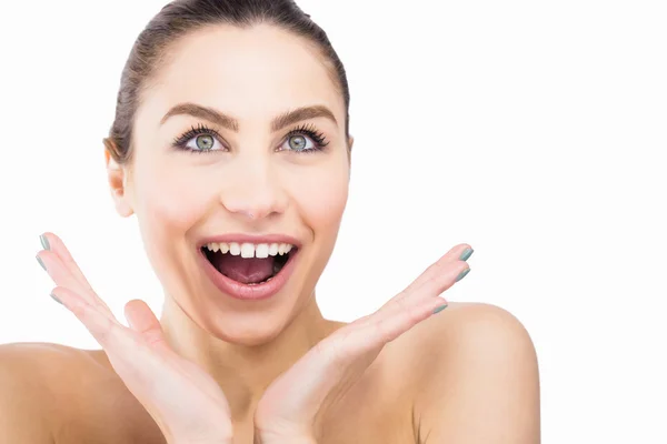 Woman posing with shocked expression — Stock Photo, Image