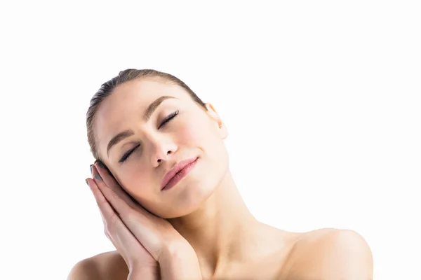 Woman posing with her eyes closed — Stock Photo, Image