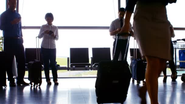 通勤者和他们的行李走 — 图库视频影像