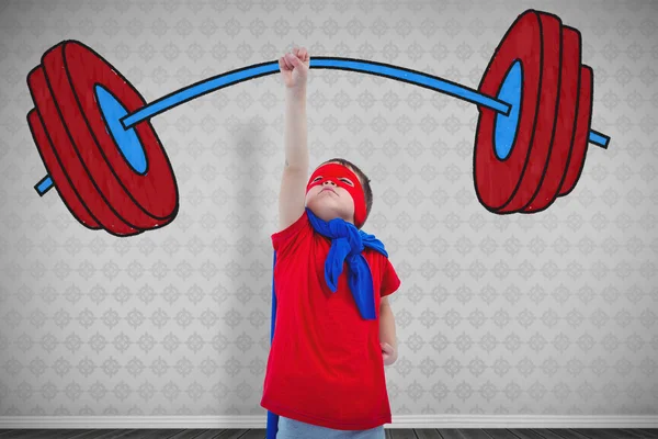 Masked boy pretending to be superhero — Stock Photo, Image