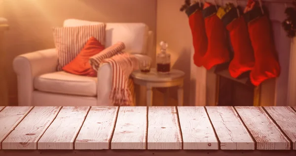 Samengestelde afbeelding van houten tafel — Stockfoto