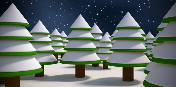 눈이 필드에 나무 — 스톡 사진