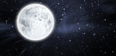full moon against outer space clipart