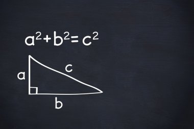 Pythagoras theorem on chalkboard background clipart