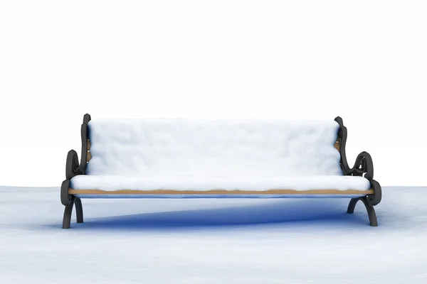 Bench covered with snow — Stock Photo, Image