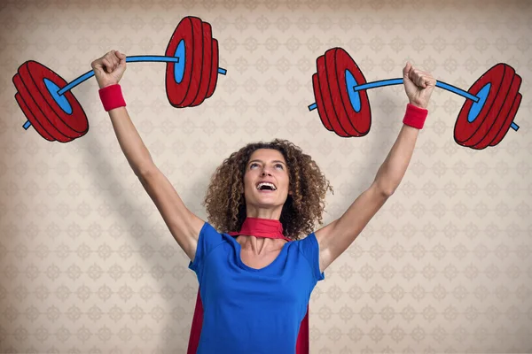 Woman pretending to be superhero — Stock Photo, Image