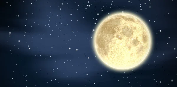 Pleine lune contre ciel bleu — Photo
