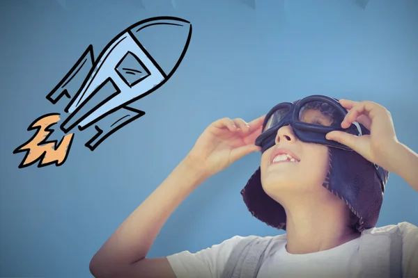 Niño alegre con gafas voladoras —  Fotos de Stock