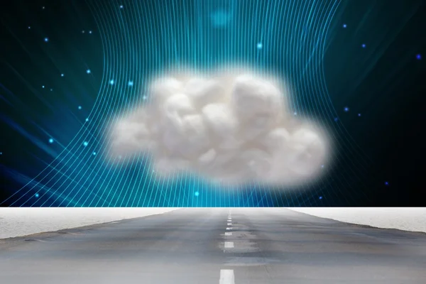 Road with cloud and technology background — Stock Photo, Image