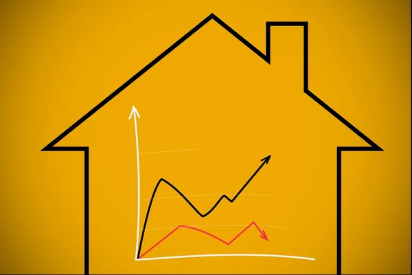 Graph over house graphic — Stock Photo, Image