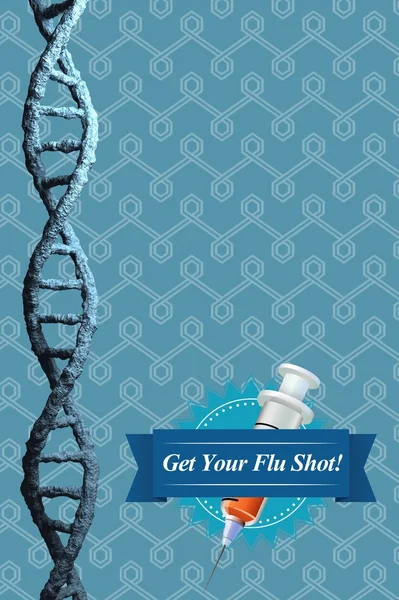 Grip aşısı kopya alanı ile mesaj — Stok fotoğraf