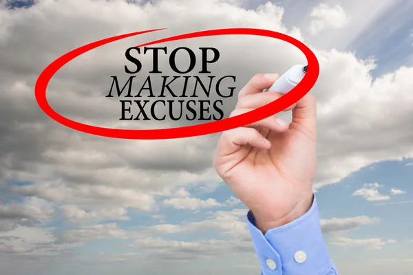 Hand drawing stop making excuses graphic — Stock Photo, Image