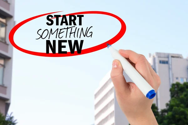 Hand drawing start something new graphic — Stock Photo, Image