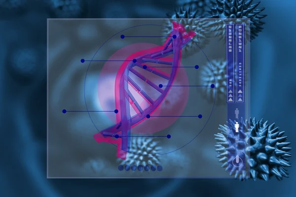 DNA en virus grafisch ontwerp — Stockfoto