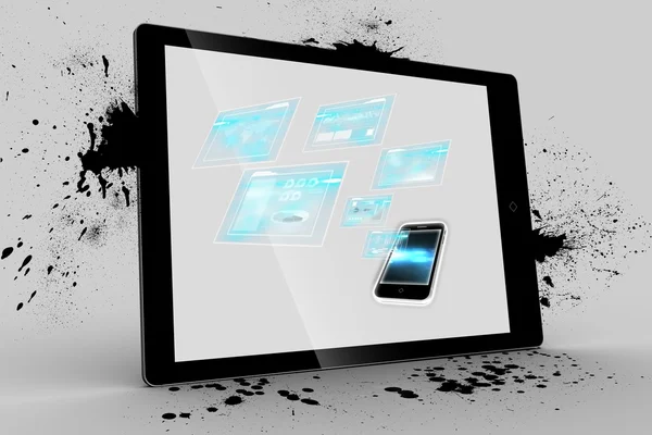 Smartphone rozhraní na tabletu — Stock fotografie
