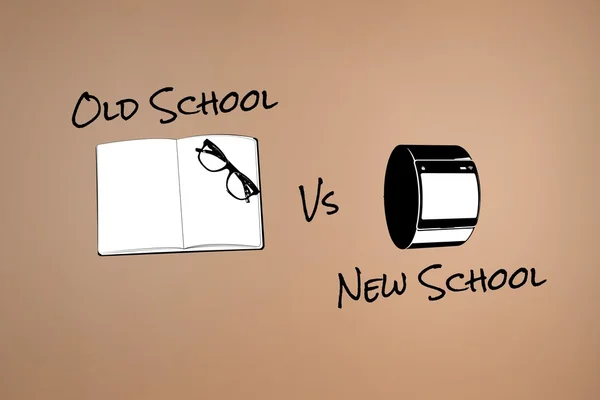 Gráfico de notebook versus smartwatch — Foto de Stock