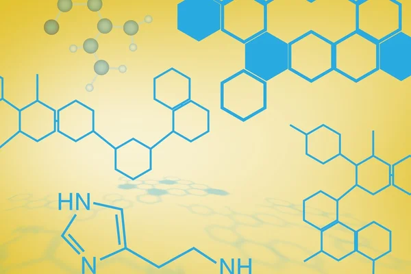 Sarı Mavi kimya tasarım — Stok fotoğraf