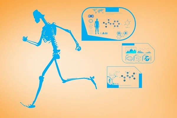 Композитне зображення людського скелета — стокове фото