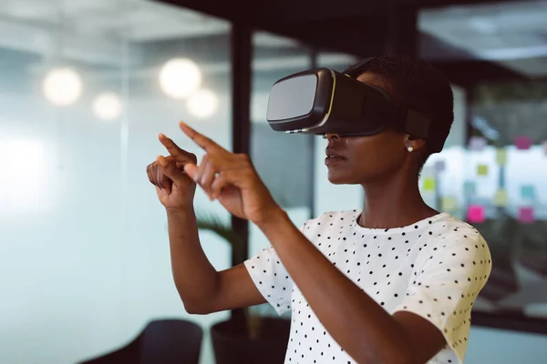 Smiling African American Woman Using Headset Work Independent Creative Business — Stock Photo, Image