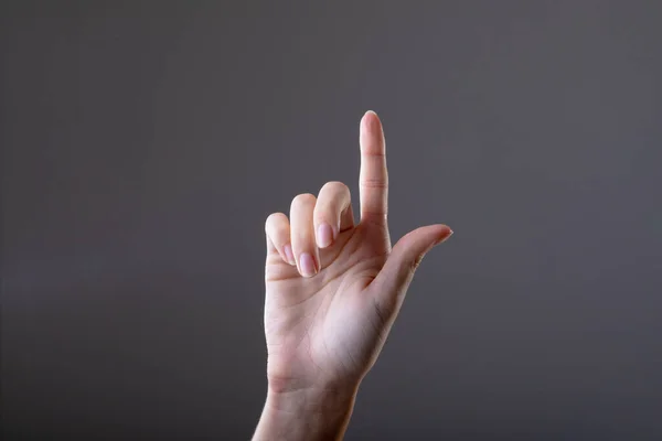 Primo Piano Della Donna Affari Che Tocca Interfaccia Virtuale Isolata — Foto Stock