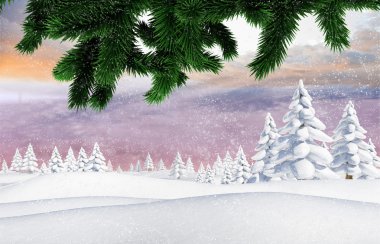 Composite image of snow falling clipart