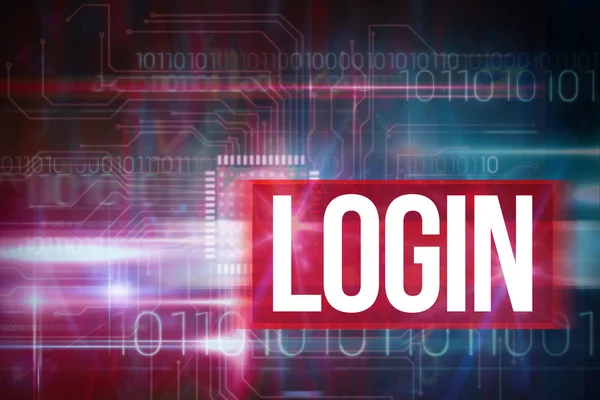 Login against blue technology design — Stock Photo, Image