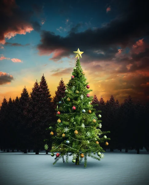 Σύνθετη εικόνα του χριστουγεννιάτικου δέντρου — Φωτογραφία Αρχείου