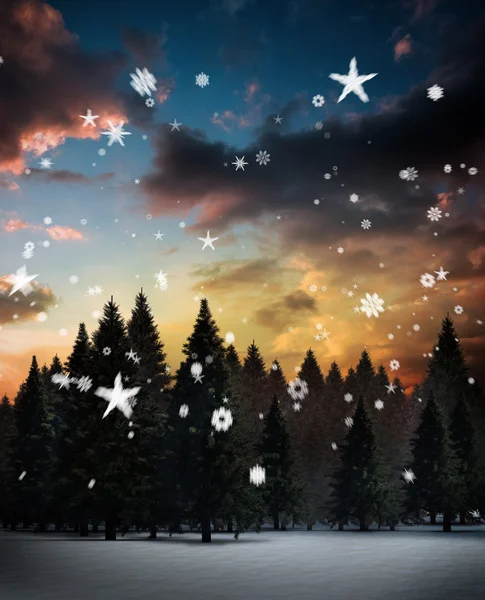 Composite image of snow falling — Stock Photo, Image