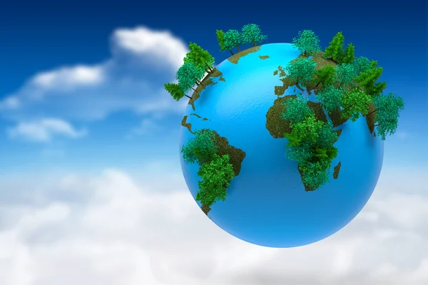 Earth with forest — Stock Photo, Image