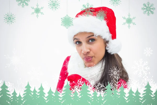 Beautiful festive woman smiling at camera — Stock Photo, Image