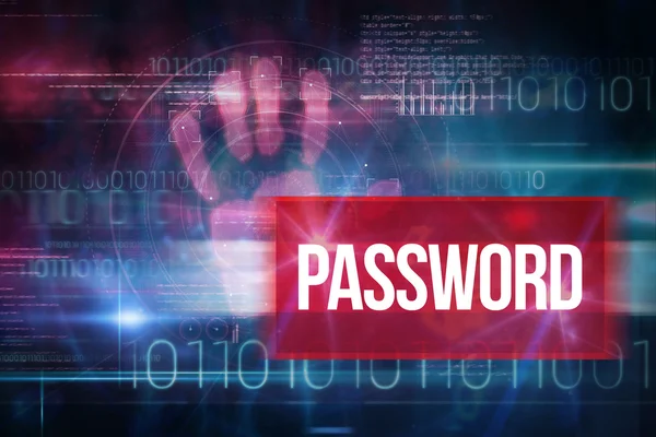 Password contro design tecnologia blu — Foto Stock