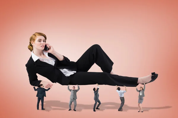 Business team supporting boss — Stock Photo, Image