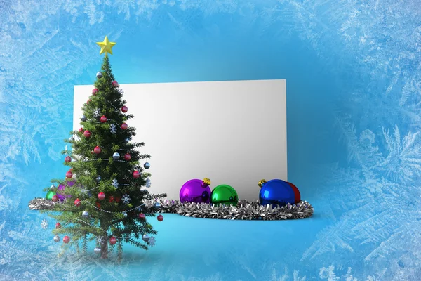 Sammansatt bild av affisch med julgran — Stockfoto
