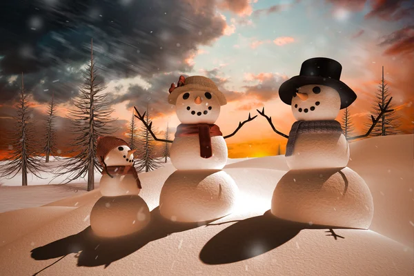 Composite image of snow family — Stock Photo, Image