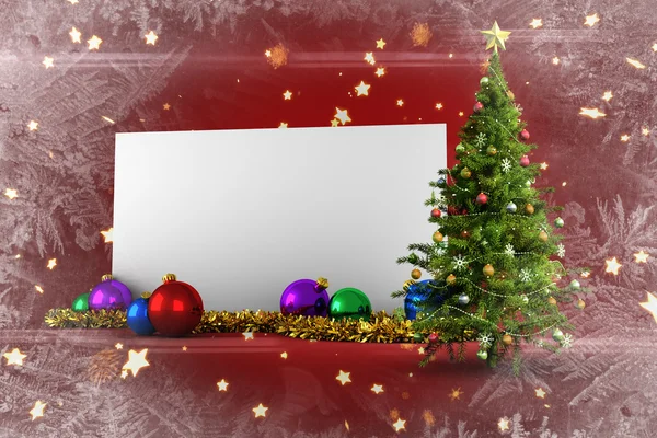 Immagine composita di poster con albero di Natale — Foto Stock