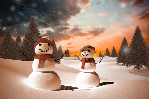 Composite image of snow family — Stock Photo, Image