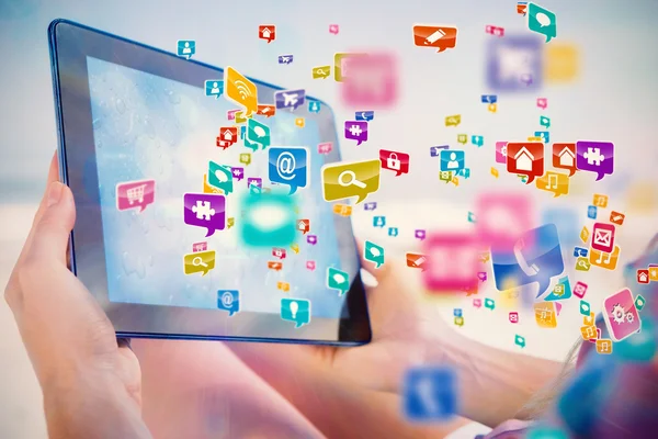 Tablet showing colourful applications — Stock Photo, Image