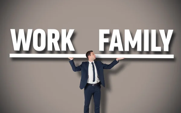 Businessman standing with arms out — Stock Photo, Image