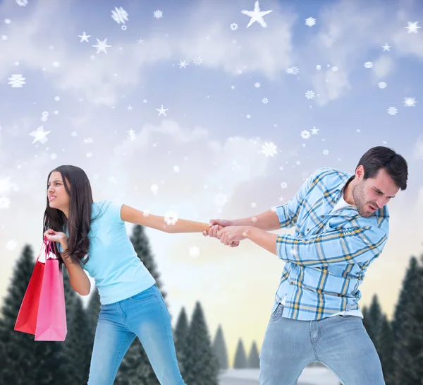 Pareja con bolsas de compras — Foto de Stock