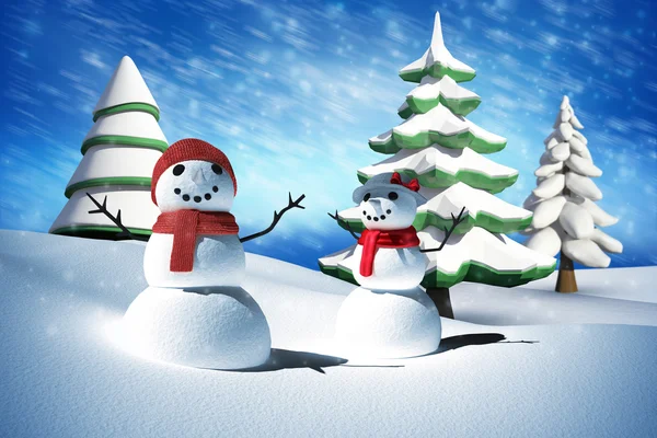 Composite image of snow man — Stock Photo, Image