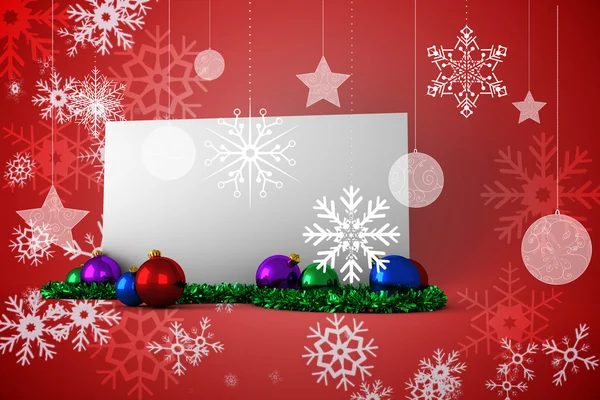 Samengestelde afbeelding voor poster met kerstballen — Stockfoto