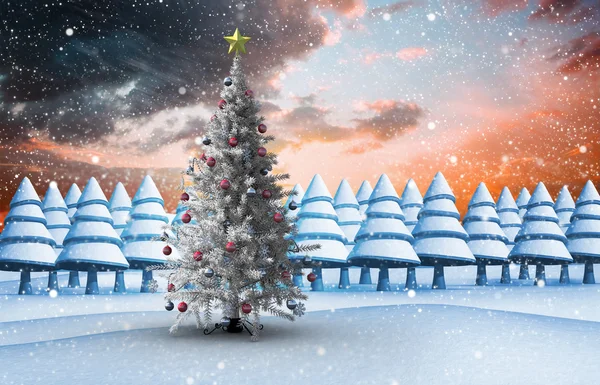 Composite image of christmas tree — Stock Photo, Image