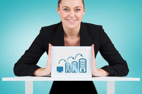 Bild einer Geschäftsfrau mit Tablet-PC — Stockfoto