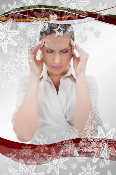 Businesswoman having a headache — Stock Photo, Image