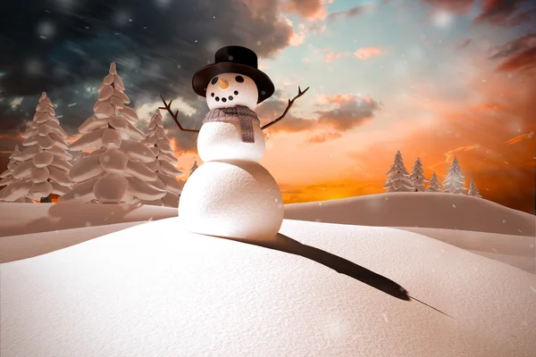 Imagem composta de homem neve — Fotografia de Stock