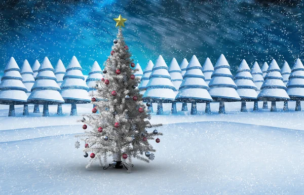 Composite image of christmas tree — Stock Photo, Image