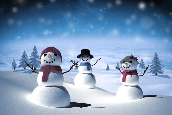 Composite image of snow family — Stock Photo, Image